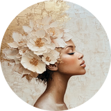 Floral Dreams in Golden Light Walldecoration Wandkraft Ø30 cm Dibond
