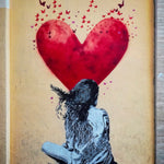 Heart Girl Walldecoration Wandkraft 20x30 cm Plexiglas Fine Art glans Blind kunststof ophangsysteem