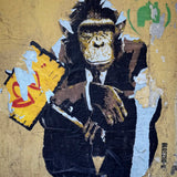 Monkey Business Walldecoration Wandkraft 70x118 cm Plexiglas Fine Art glans Paneellijst Zwart
