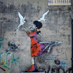 Birdy Girl Walldecoration Wandkraft 20x30 cm Fine Art Plexiglas glans Blind Kunststof Ophangsysteem