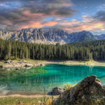 The Emerald Lake Walldecoration Wandkraft 70x50 cm Plexiglas Fine Art mat Aluminium profiel
