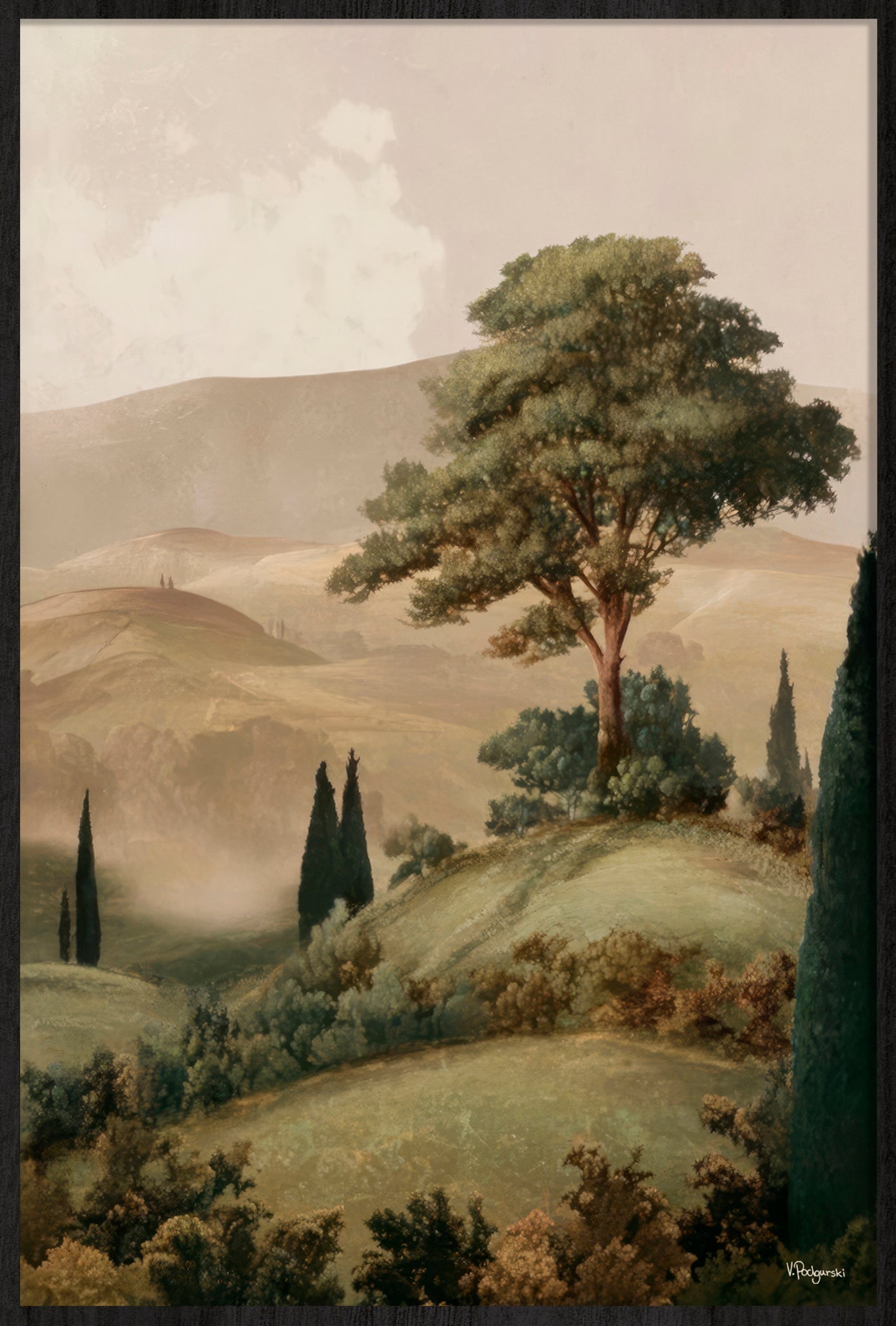 Where hills breathe Walldecoration Wandkraft 40x60 cm Baklijst Zwart