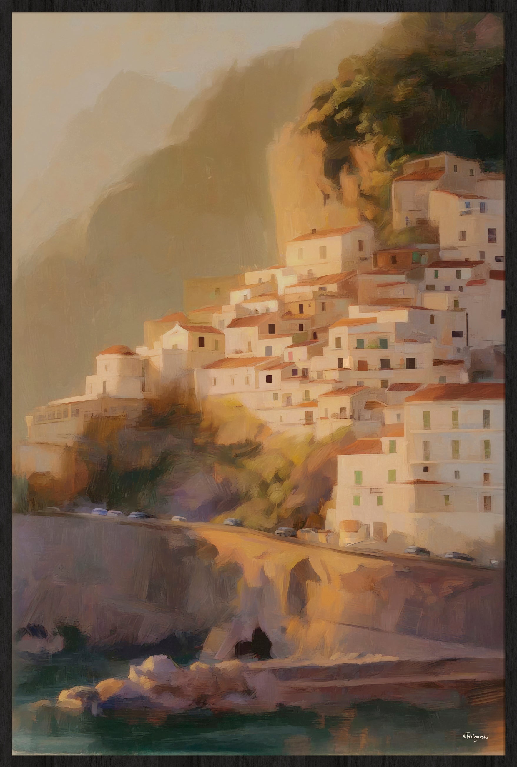 Where the Sun lingers Walldecoration Wandkraft 40x60 cm Baklijst Zwart