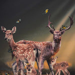 The Deer Family Walldecoration Wandkraft 70x118 cm
