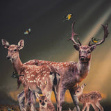 The Deer Family Walldecoration Wandkraft 70x118 cm