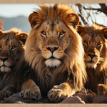 Roaring Unity Walldecoration Wandkraft 118x70 cm Houten Lijst blank