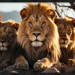 Roaring Unity Walldecoration Wandkraft 118x70 cm Houten Lijst zwart