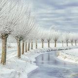 Winter in Holland Walldecoration Wandkraft 70x50 cm Plexiglas Fine Art glans Aluminium Profiel
