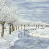 Winter in Holland Walldecoration Wandkraft 74x74 cm Plexiglas Fine Art glans Aluminium Profiel