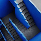 Stairway in Cool Blue Walldecoration Wandkraft 70x118 cm
