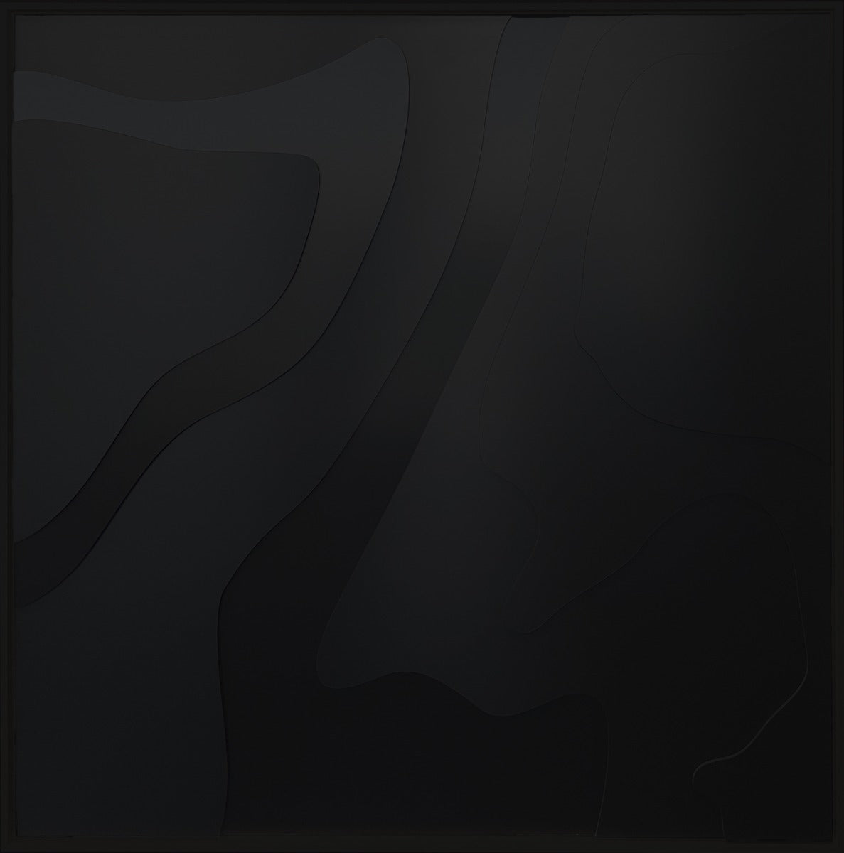 Waves Walldecoration Wandkraft 74x74 cm Houten baklijst zwart B