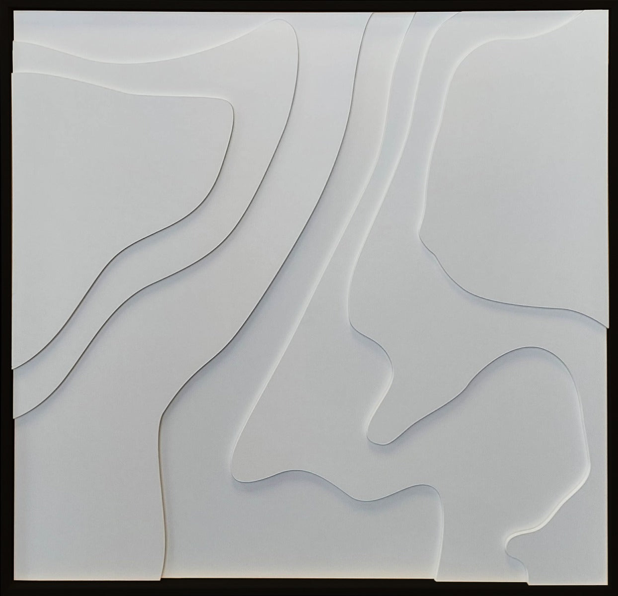 Waves Walldecoration Wandkraft 74x74 cm Houten baklijst zwart A