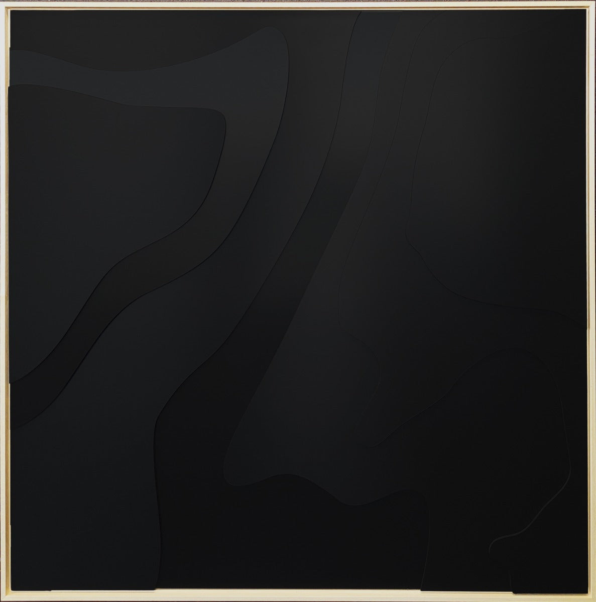 Waves Walldecoration Wandkraft 74x74 cm Houten baklijst blank B