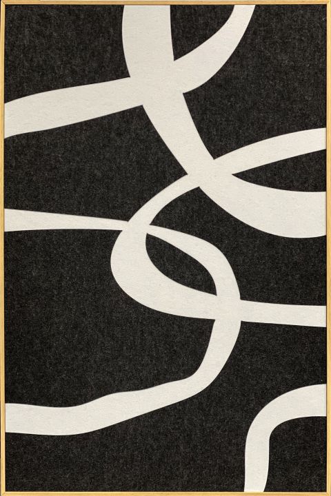 Feltro Acustico 001 Walldecoration Wandkraft 80x120 cm Baklijst Blank Zwart
