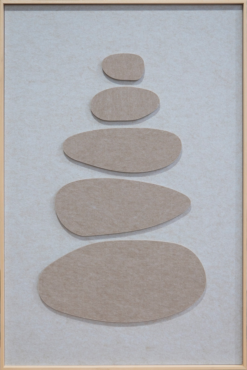 Stacked Ovals Walldecoration Wandkraft 80x120 cm Baklijst Blank Beige