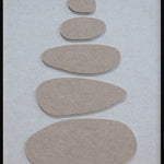 Stacked Ovals Walldecoration Wandkraft 80x120 cm Baklijst Zwart Beige