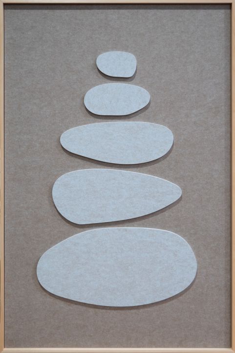 Stacked Ovals Walldecoration Wandkraft 80x120 cm Baklijst Blank Bruin