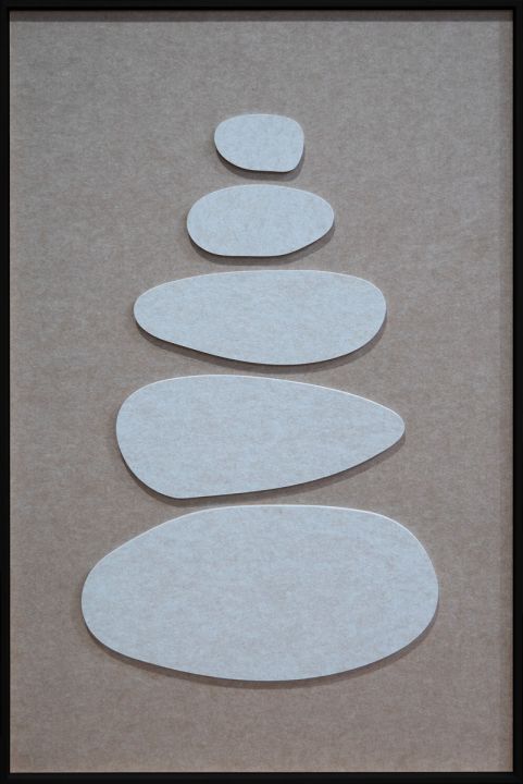 Stacked Ovals Walldecoration Wandkraft 80x120 cm Baklijst Zwart Bruin