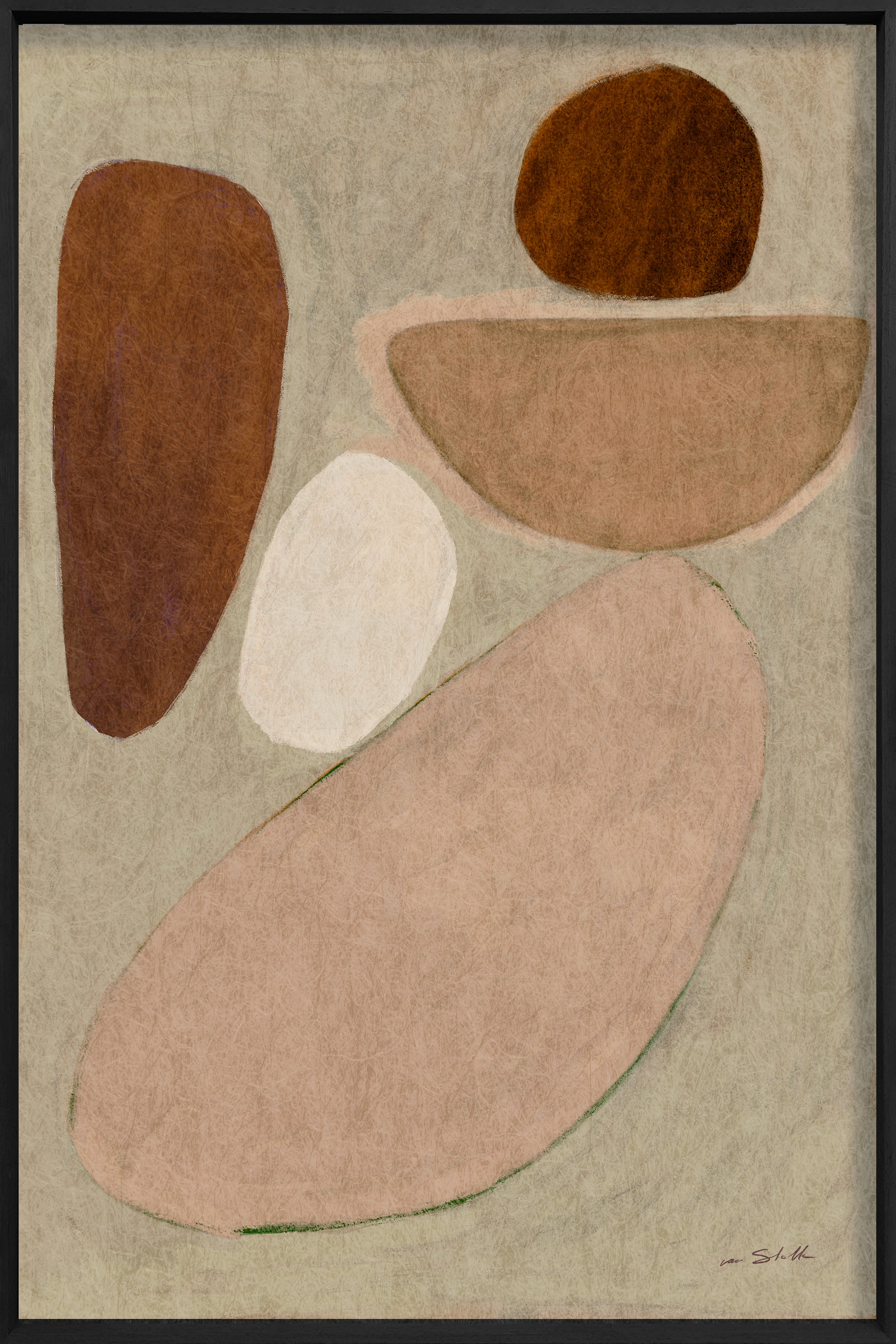 Kohaku Walldecoration Wandkraft 80x120 cm Baklijst Zwart