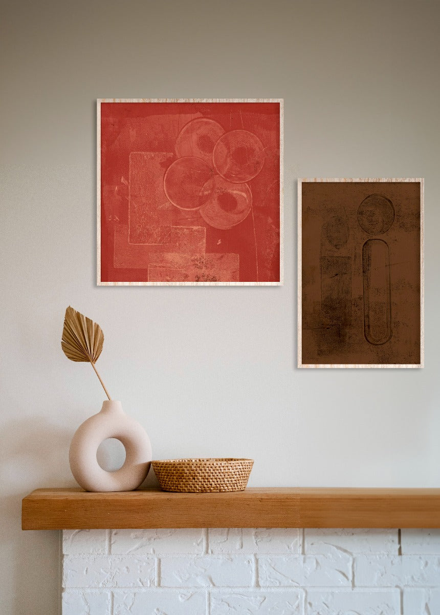 Mother and Child in brown Walldecoration Wandkraft