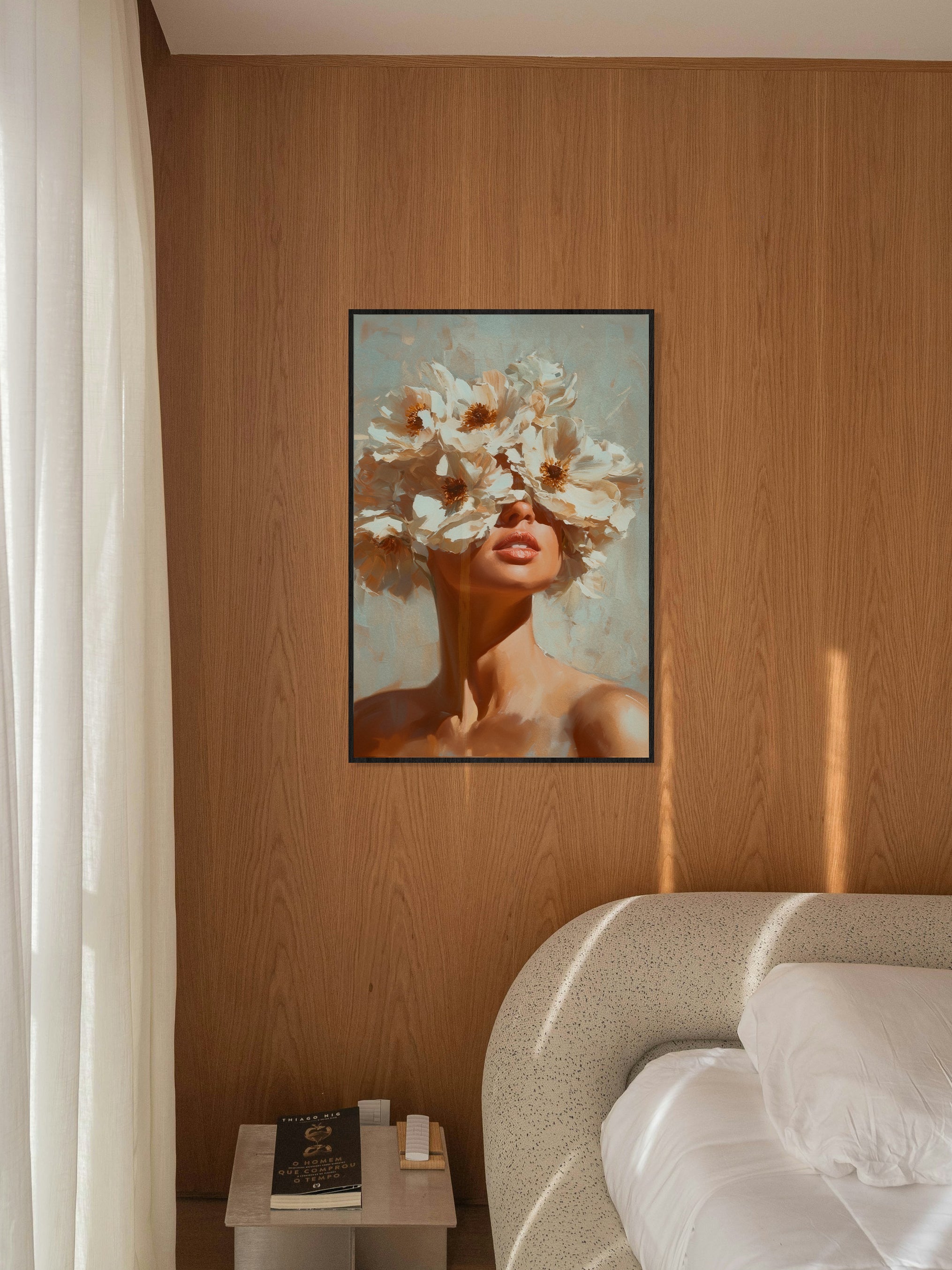 Blooming radiance Walldecoration Wandkraft 60x90 Floater Frame Black
