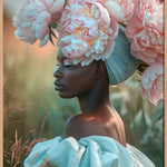 Peony Queen Walldecoration Wandkraft 80x120 cm Baklijst blank