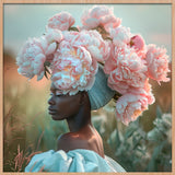 Peony Queen Walldecoration Wandkraft 74x74 cm Baklijst blank