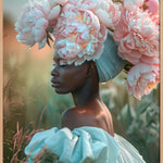 Peony Queen Walldecoration Wandkraft 98x148 cm Baklijst blank