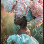 Peony Queen Walldecoration Wandkraft 98x148 cm Baklijst zwart