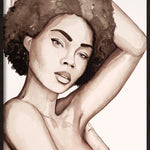 Sensual woman I (Outlet) Walldecoration Wandkraft 80x120 cm Baklijst Zwart