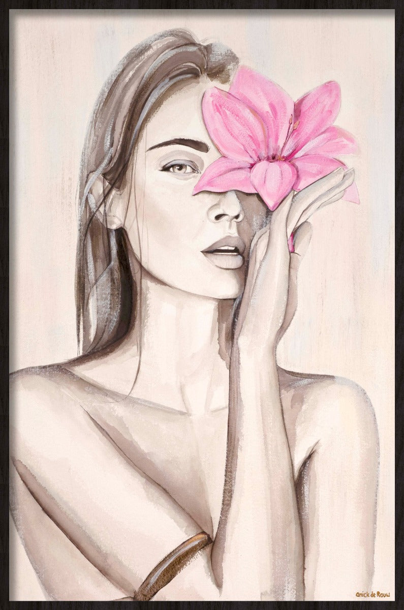 Sensual Woman II (Outlet) Walldecoration Wandkraft Forex 70x118 cm Baklijst Zwart