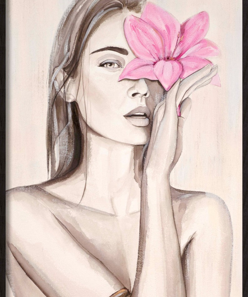 Sensual Woman II (Outlet) Walldecoration Wandkraft Forex 70x118 cm Baklijst Zwart