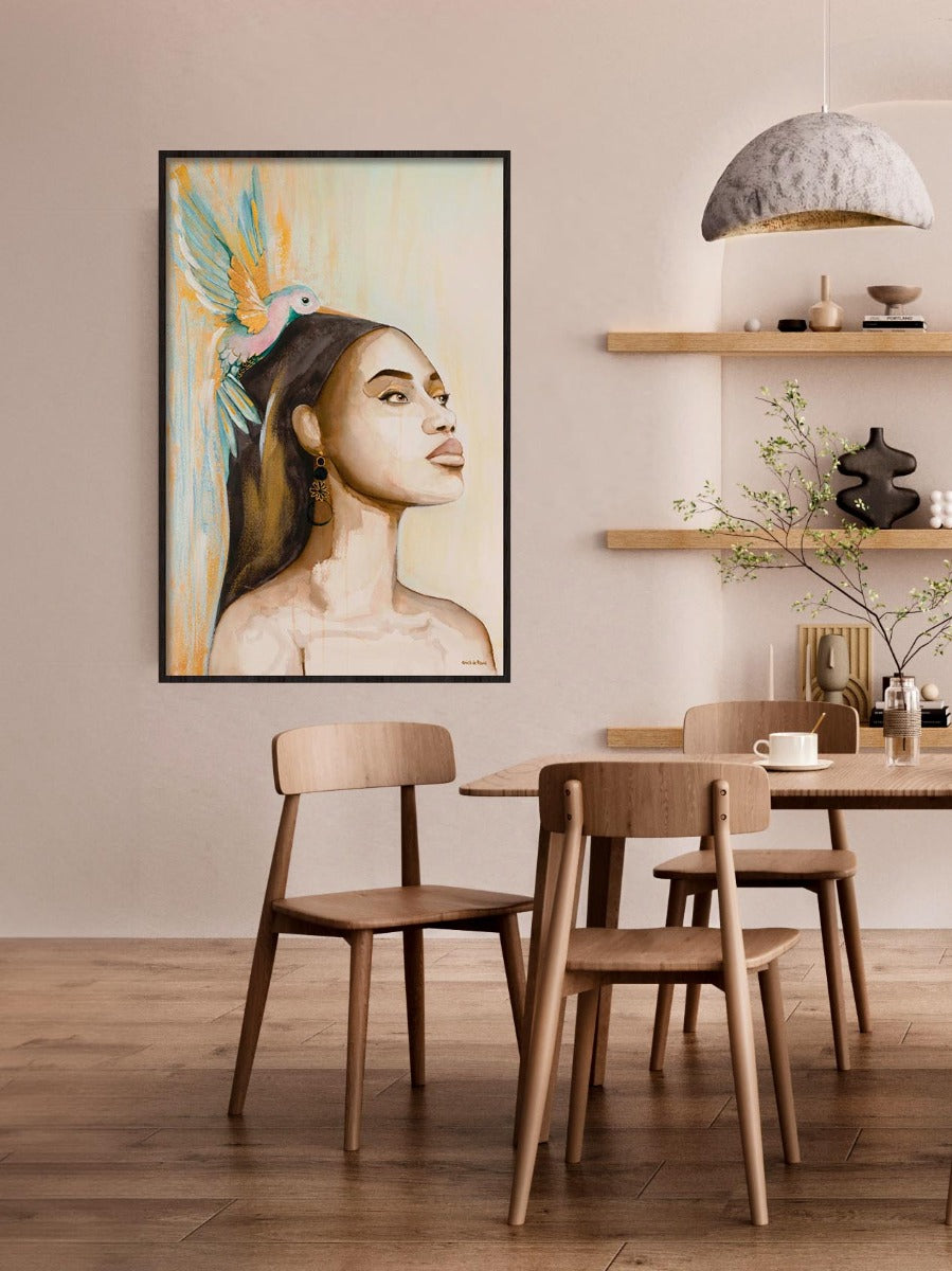 Woman and hummingbird (Outlet) Walldecoration Wandkraft