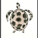 Mr. Turtle (Outlet) Walldecoration Wandkraft 98x148 cm Houten Lijst Zwart