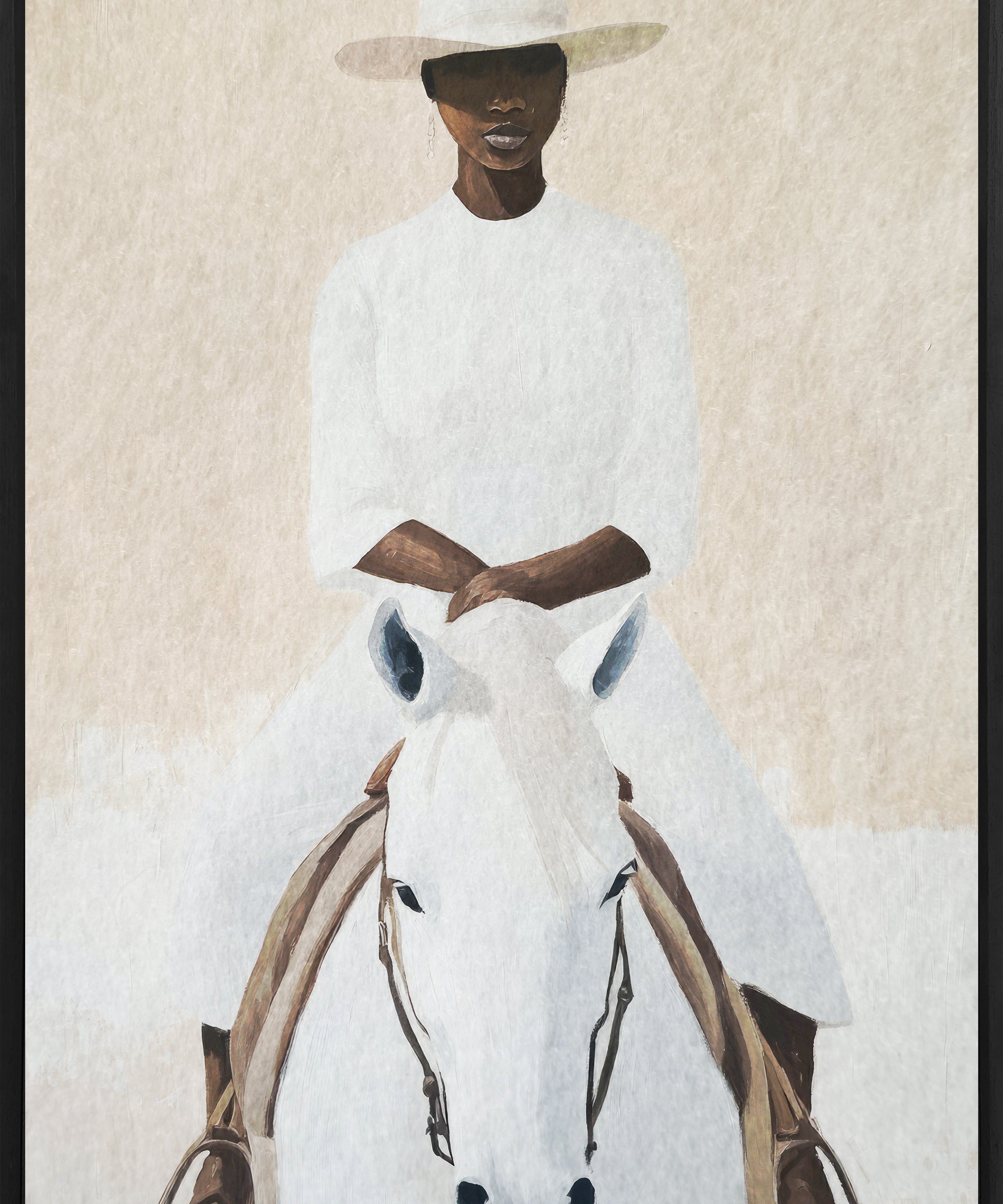 Equestrian Grace Walldecoration Wandkraft Canvas 40x60 cm Baklijst Zwart