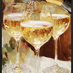 Golden Bubbles Walldecoration Wandkraft Canvas 40x60 cm Baklijst Zwart