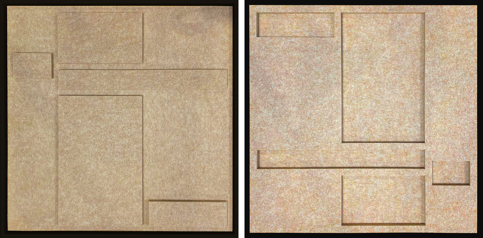 Feltro Acustico 008 Set Walldecoration Wandkraft 60x60 cm Baklijst Zwart