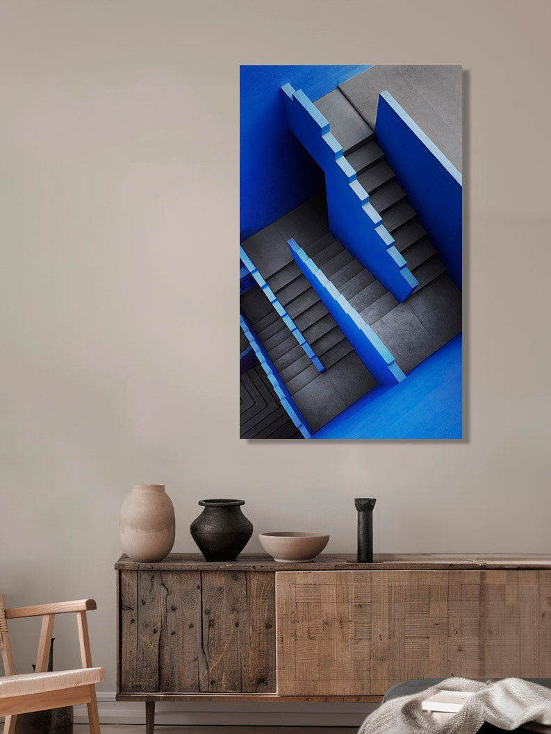 Stairway in Cool Blue Walldecoration Wandkraft