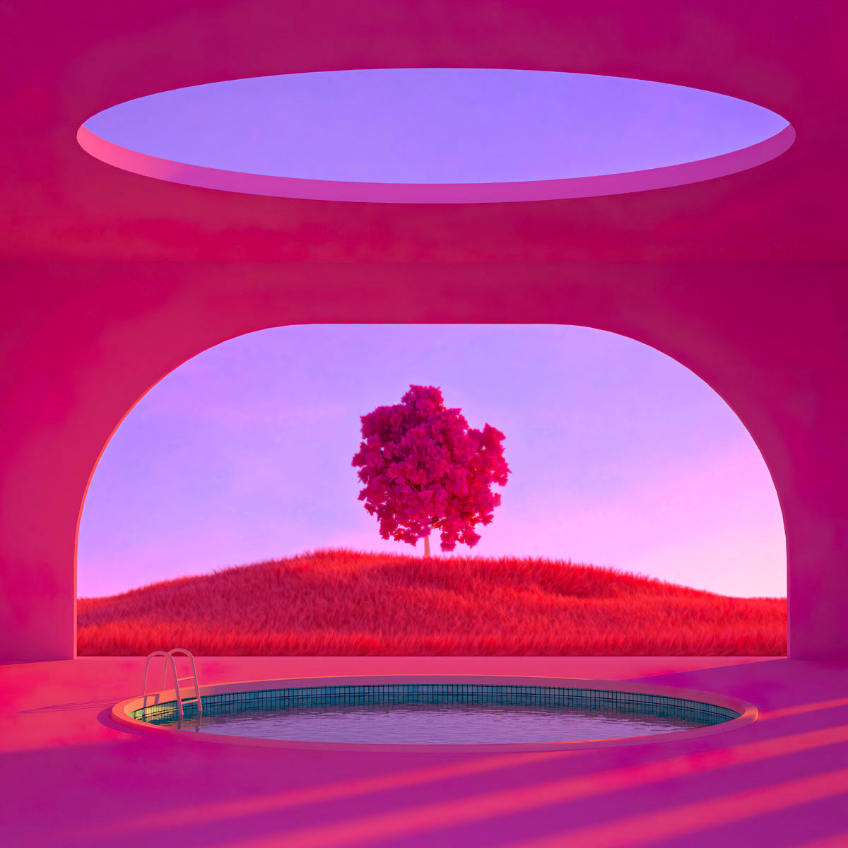 Magenta Fever 008 Walldecoration Wandkraft 74x74 cm