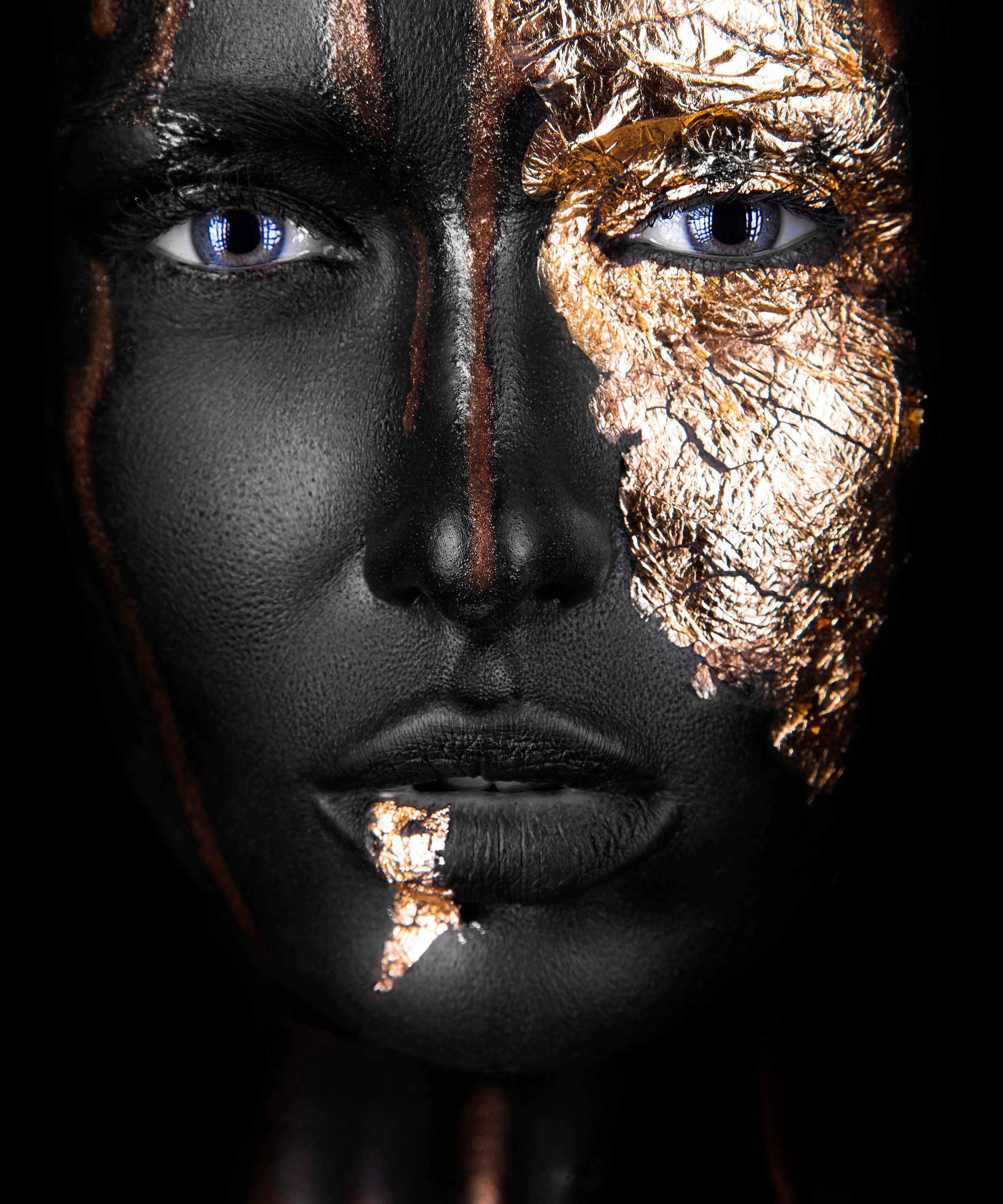 Noir Gold Walldecoration Wandkraft 80x120 cm Paneellijst Zwart