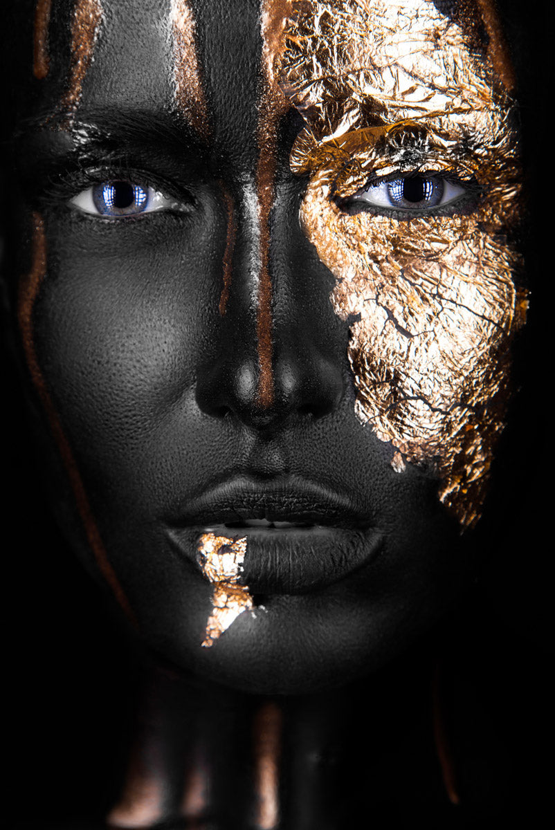 Noir Gold Walldecoration Wandkraft 80x120 cm Aluminium Profiel