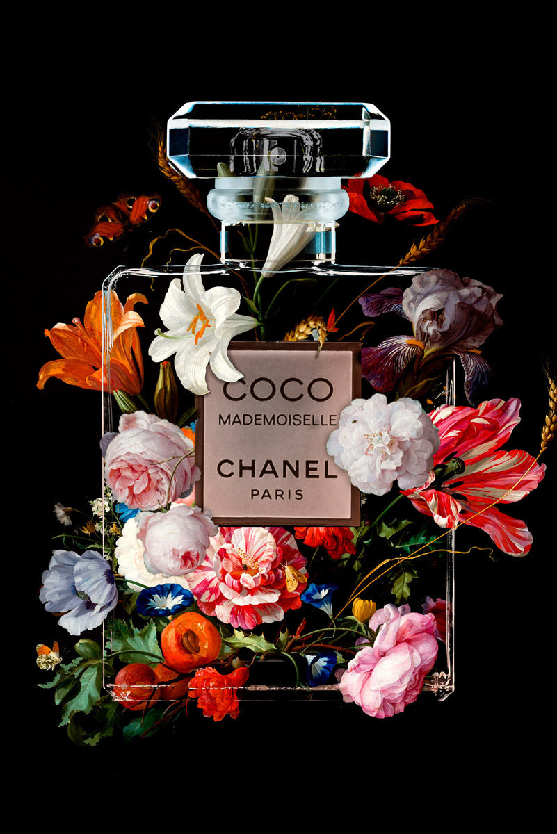 The Perfume Collection VI Walldecoration Wandkraft 80x120 cm Baklijst zwart