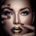 Fashion Lips II Walldecoration Wandkraft 80x120 cm Paneellijst Zwart