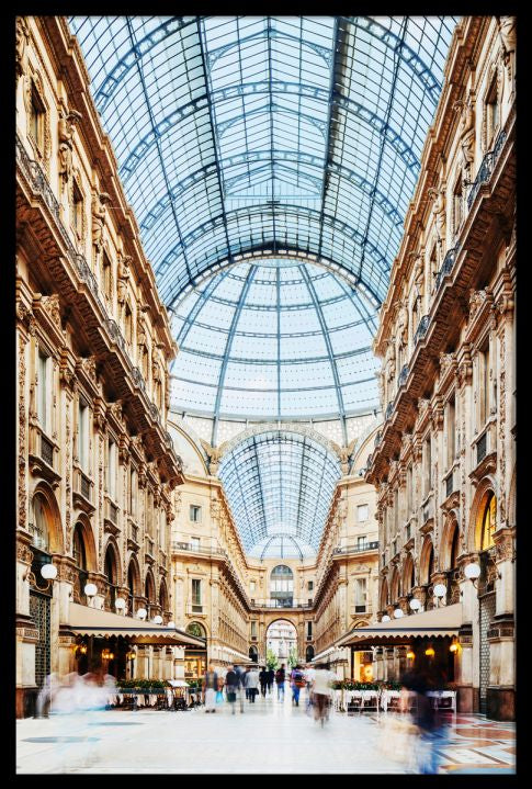 Galleria Vittorio Emanuele Milano Walldecoration Wandkraft 80x120 cm Paneellijst Zwart