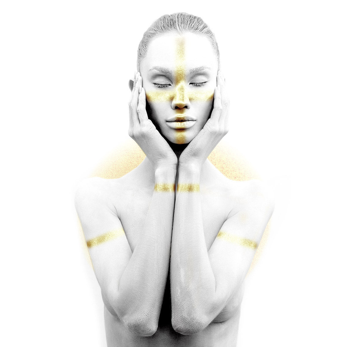 White Noise Walldecoration Wandkraft 100x100 cm Baklijst zwart