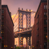 Manhattan Bridge from Brooklyn Street Walldecoration Wandkraft 100x100 cm Aluminium Profiel