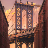 Manhattan Bridge from Brooklyn Street Walldecoration Wandkraft 80x120 cm Aluminium Profiel