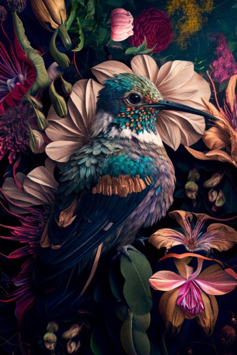The Hummingbird Walldecoration Wandkraft 120x180 cm Aluminium profiel