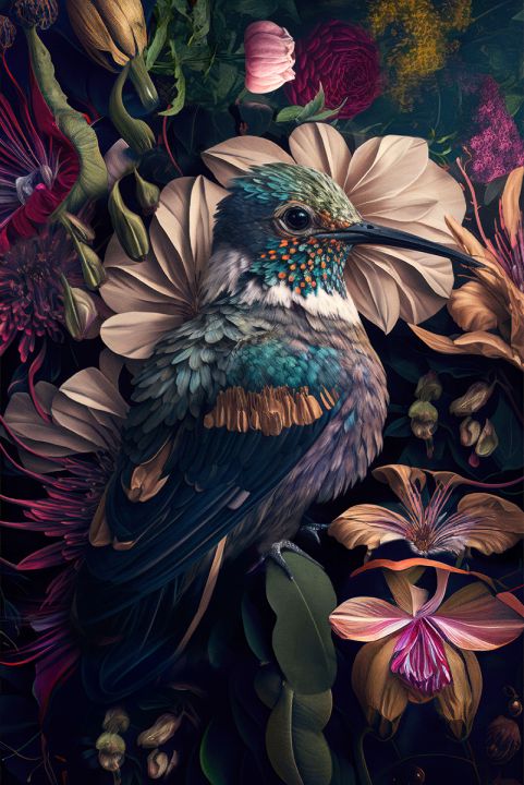 The Hummingbird Walldecoration Wandkraft 90x135 cm Aluminium profiel