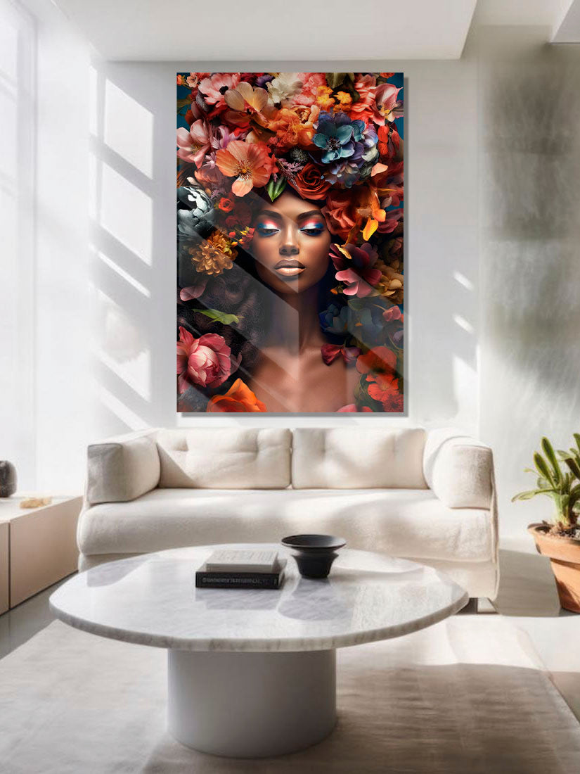 Flower Power Woman I Walldecoration Wandkraft